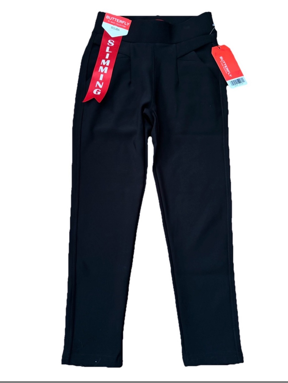 Butterfly Girls Slimming Black Ponte Pants - Size Small